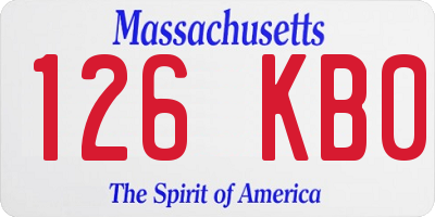 MA license plate 126KB0