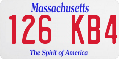 MA license plate 126KB4