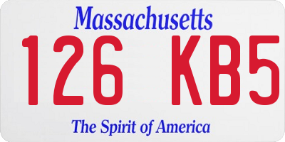 MA license plate 126KB5