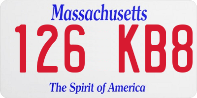 MA license plate 126KB8