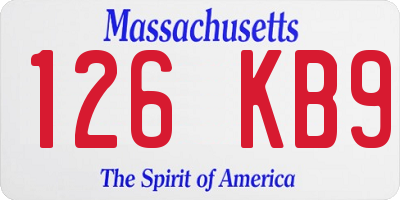 MA license plate 126KB9