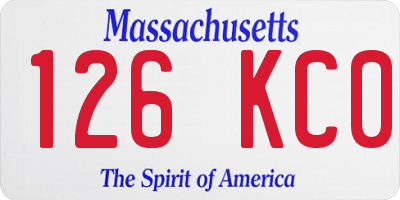 MA license plate 126KC0