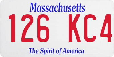 MA license plate 126KC4