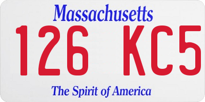 MA license plate 126KC5