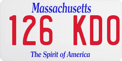 MA license plate 126KD0
