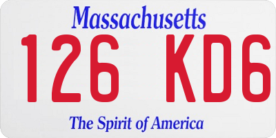 MA license plate 126KD6