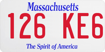 MA license plate 126KE6