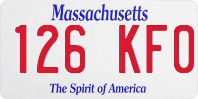 MA license plate 126KF0