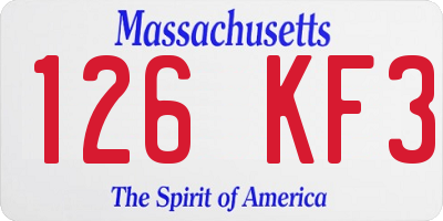 MA license plate 126KF3