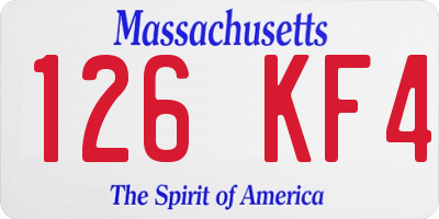 MA license plate 126KF4