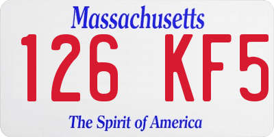 MA license plate 126KF5