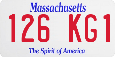 MA license plate 126KG1