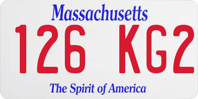 MA license plate 126KG2