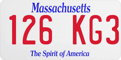 MA license plate 126KG3