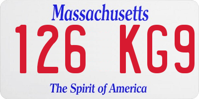 MA license plate 126KG9