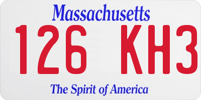 MA license plate 126KH3