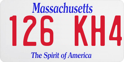 MA license plate 126KH4