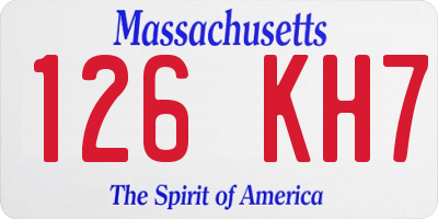 MA license plate 126KH7