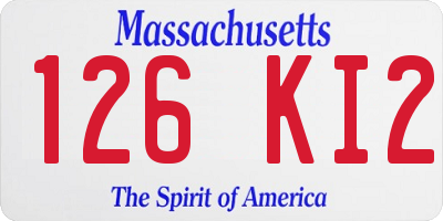 MA license plate 126KI2