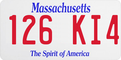 MA license plate 126KI4