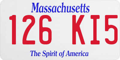 MA license plate 126KI5