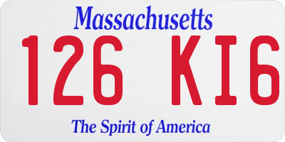 MA license plate 126KI6
