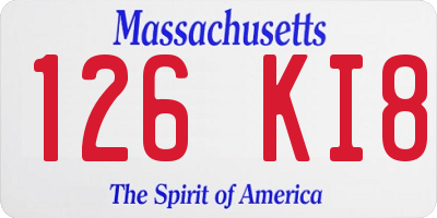 MA license plate 126KI8