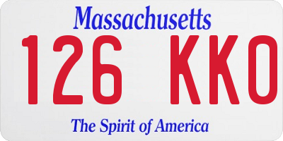 MA license plate 126KK0