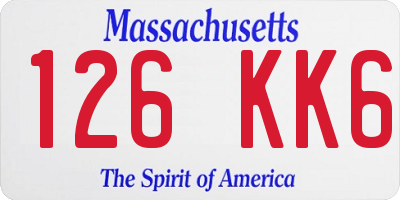 MA license plate 126KK6