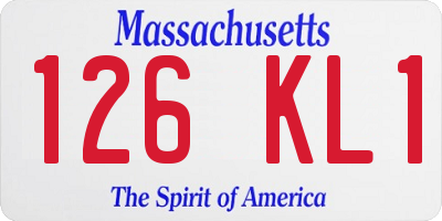 MA license plate 126KL1
