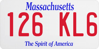 MA license plate 126KL6