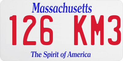 MA license plate 126KM3