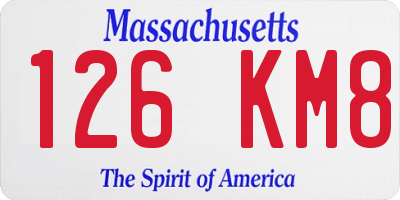 MA license plate 126KM8