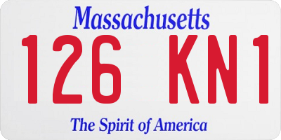 MA license plate 126KN1