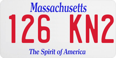 MA license plate 126KN2