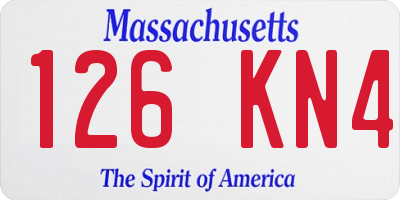 MA license plate 126KN4