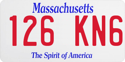 MA license plate 126KN6