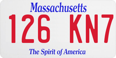 MA license plate 126KN7