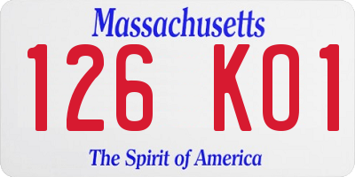 MA license plate 126KO1