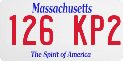 MA license plate 126KP2