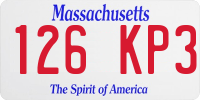MA license plate 126KP3