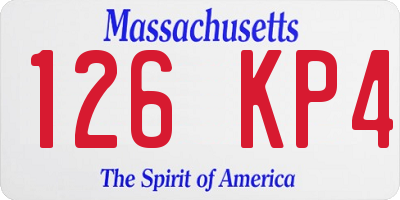 MA license plate 126KP4