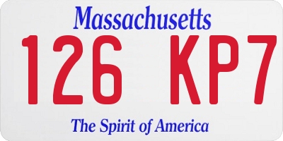 MA license plate 126KP7