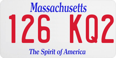MA license plate 126KQ2