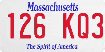 MA license plate 126KQ3