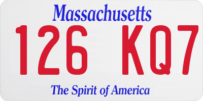 MA license plate 126KQ7