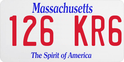 MA license plate 126KR6