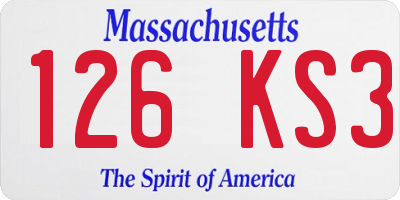 MA license plate 126KS3