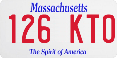 MA license plate 126KT0
