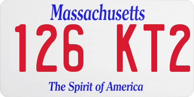 MA license plate 126KT2